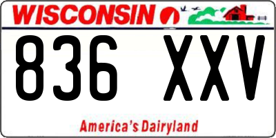 WI license plate 836XXV