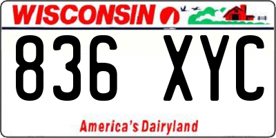 WI license plate 836XYC