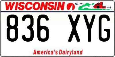 WI license plate 836XYG