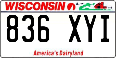 WI license plate 836XYI