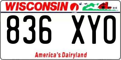 WI license plate 836XYO