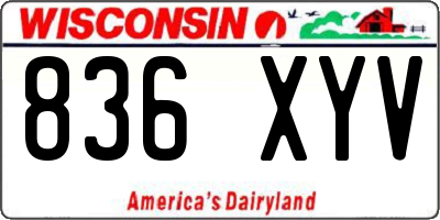 WI license plate 836XYV