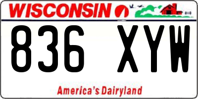 WI license plate 836XYW