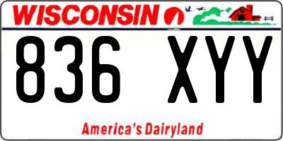 WI license plate 836XYY
