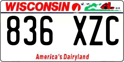 WI license plate 836XZC
