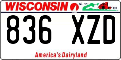 WI license plate 836XZD