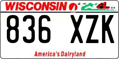 WI license plate 836XZK