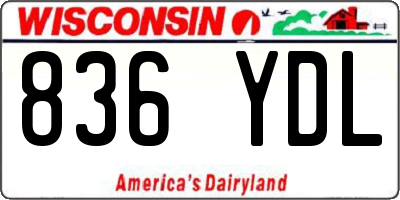 WI license plate 836YDL