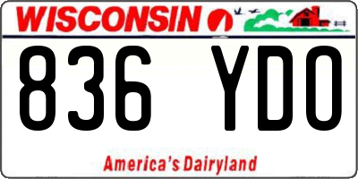 WI license plate 836YDO