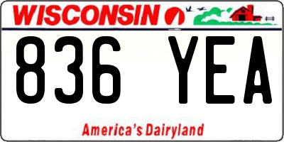 WI license plate 836YEA