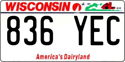 WI license plate 836YEC
