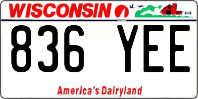 WI license plate 836YEE