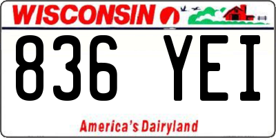 WI license plate 836YEI