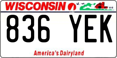 WI license plate 836YEK