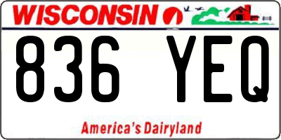 WI license plate 836YEQ