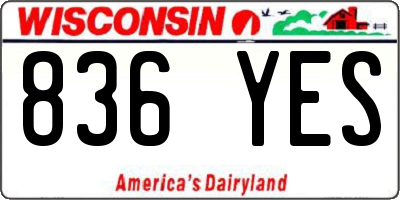 WI license plate 836YES