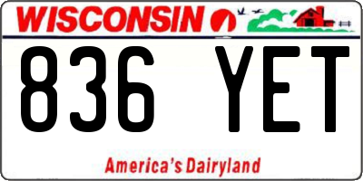WI license plate 836YET