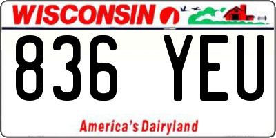 WI license plate 836YEU