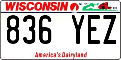 WI license plate 836YEZ