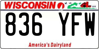 WI license plate 836YFW
