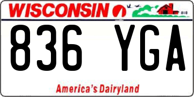 WI license plate 836YGA
