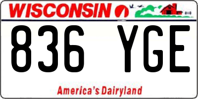 WI license plate 836YGE