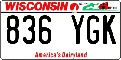 WI license plate 836YGK