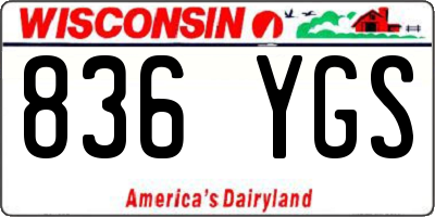 WI license plate 836YGS