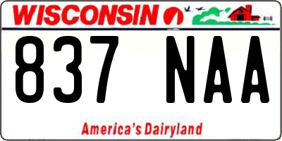 WI license plate 837NAA