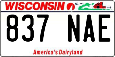 WI license plate 837NAE