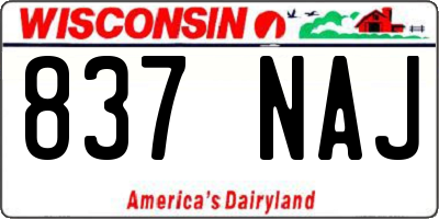 WI license plate 837NAJ