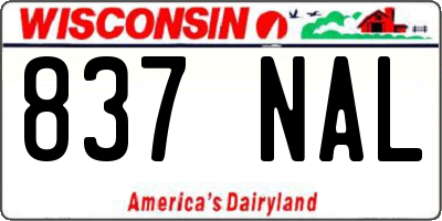WI license plate 837NAL