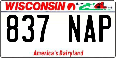 WI license plate 837NAP