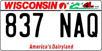 WI license plate 837NAQ