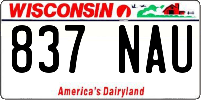 WI license plate 837NAU