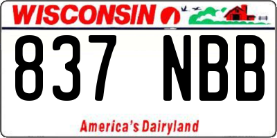 WI license plate 837NBB