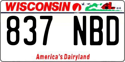 WI license plate 837NBD