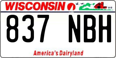 WI license plate 837NBH