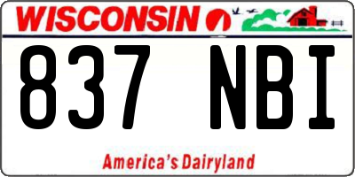 WI license plate 837NBI