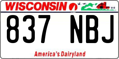 WI license plate 837NBJ