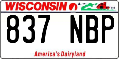 WI license plate 837NBP