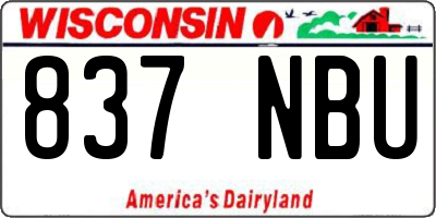 WI license plate 837NBU