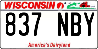 WI license plate 837NBY