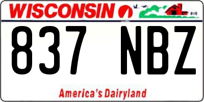 WI license plate 837NBZ