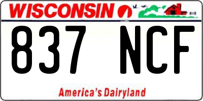 WI license plate 837NCF