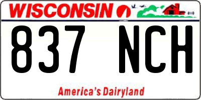 WI license plate 837NCH