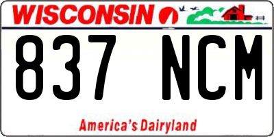 WI license plate 837NCM