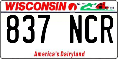 WI license plate 837NCR