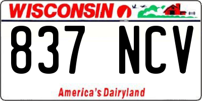 WI license plate 837NCV