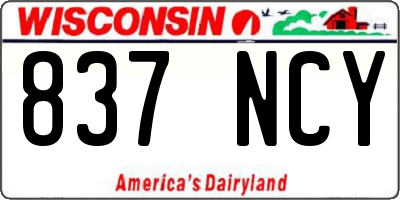 WI license plate 837NCY